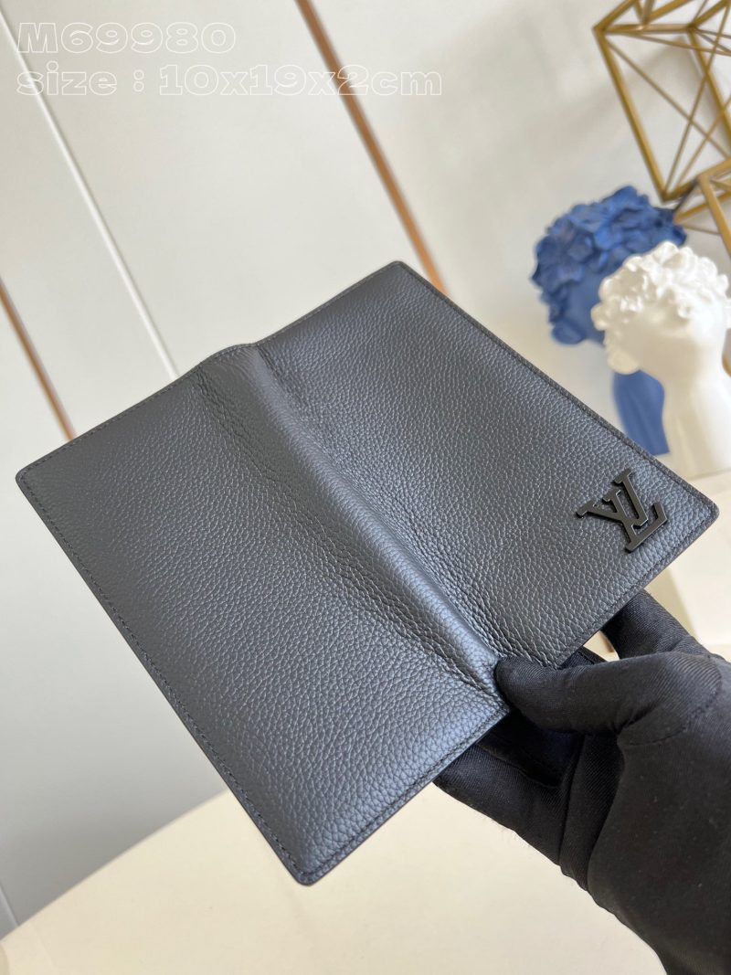 BRAZZA WALLET AEROGRAM 19CM BLACK CALFSKIN