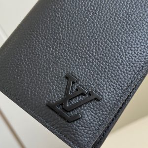 BRAZZA WALLET AEROGRAM 19CM BLACK CALFSKIN