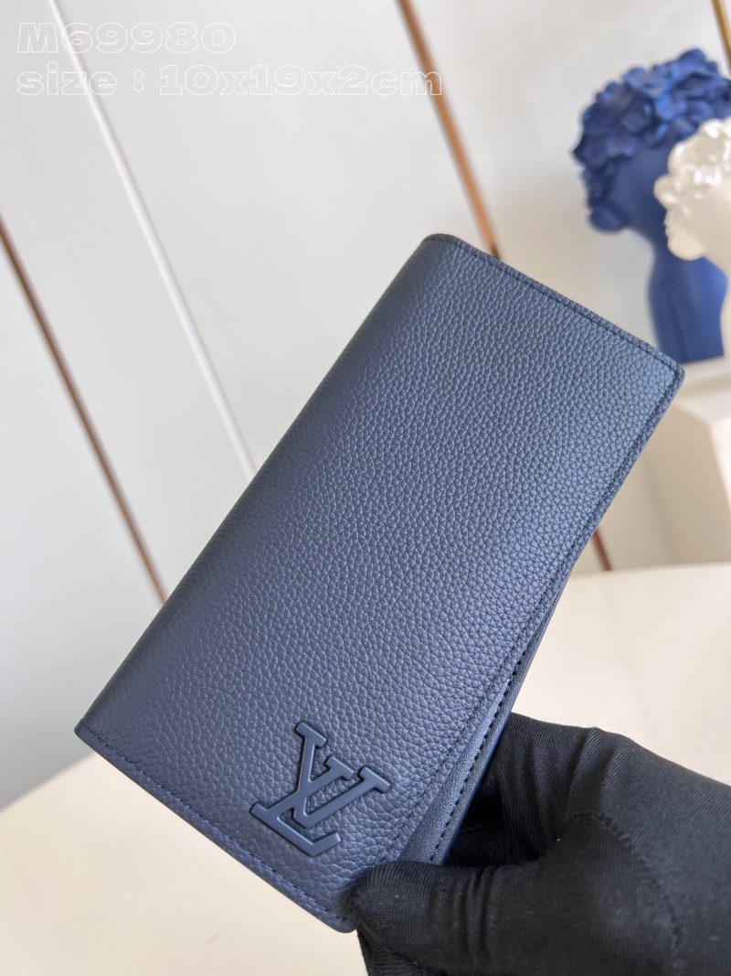 BRAZZA WALLET AEROGRAM 19CM BLUE CALFSKIN