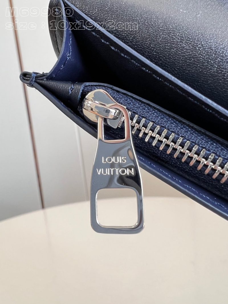 BRAZZA WALLET AEROGRAM 19CM BLUE CALFSKIN