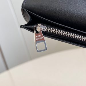 BRAZZA WALLET 19CM BLACK CALFSKIN