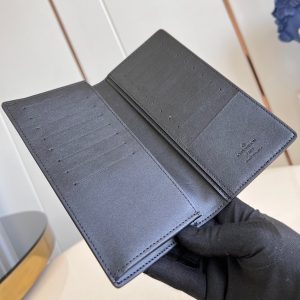 BRAZZA WALLET 19CM BLACK CALFSKIN
