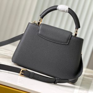 capucines bb 27 black taurillon leather gold hardware