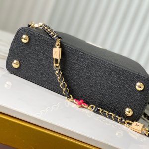 capucines bb 27 black taurillon leather gold hardware