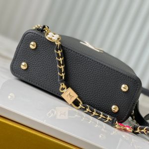 capucines mini 21 black taurillon leather gold hardware