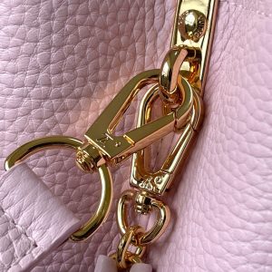 capucines bb 27 pink taurillon leather gold hardware