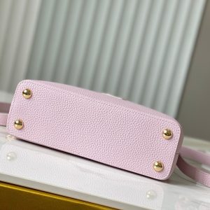 capucines bb 27 pink taurillon leather gold hardware