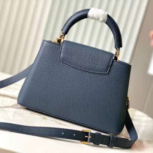 CAPUCINES BB 27CM DARK BLUE TAURILLON LEATHER