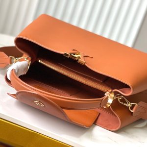 CAPUCINES GM 38CM BROWN ORANGE TAURILLON LEATHER