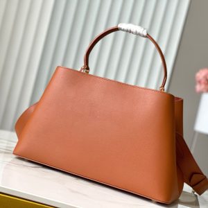 CAPUCINES GM 38CM BROWN ORANGE TAURILLON LEATHER