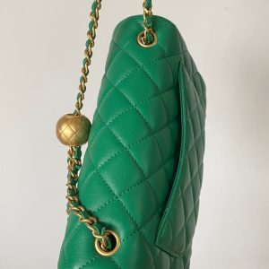 CC 25 classic flap bag 20 mini gold ball mint green calfskin