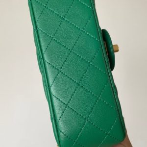 CC 25 classic flap bag 20 mini gold ball mint green calfskin