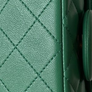 CC 25 classic flap bag 20 mini gold ball mint green calfskin