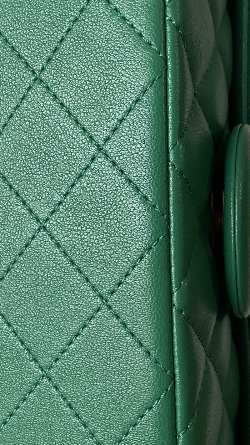 CC 25 classic flap bag 20 mini gold ball mint green calfskin