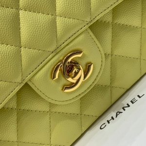 img_47d61fad_20231020_i1697780115_1724_3_jpg Small Classic Flap Bag 23cm Yellow Caviar Gold Hardware
