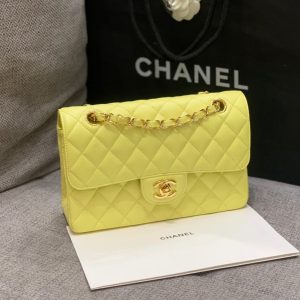 img_47d61fad_20231020_i1697780115_9360_5_jpg Small Classic Flap Bag 23cm Yellow Caviar Gold Hardware