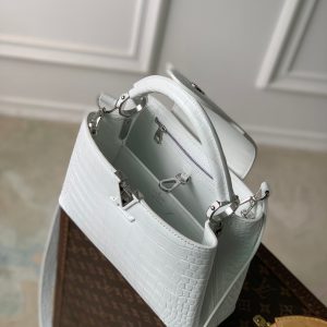 CAPUCINES BB 27 WHITE TAURILLON SILVER HARDWARE