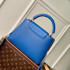 CAPUCINES BB 27 COBALT BLUE TAURILLON MOP GOLD HARDWARE