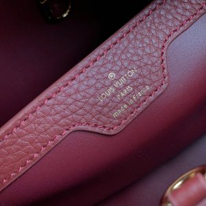 CAPUCINES BB 27 BURGUNDY TAURILLON MOP GOLD HARDWARE
