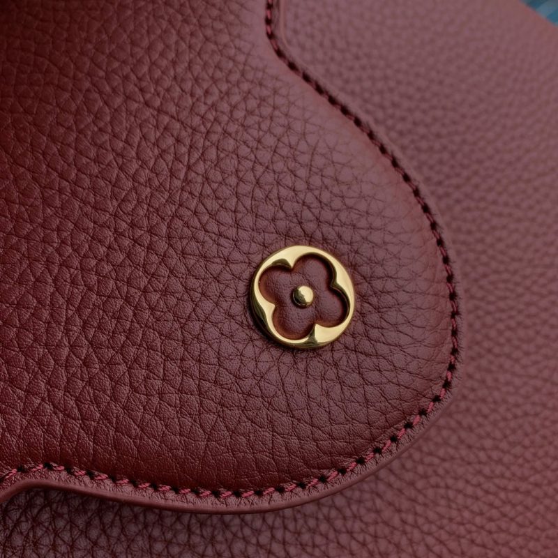 CAPUCINES BB 27 BURGUNDY TAURILLON MOP GOLD HARDWARE