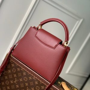 CAPUCINES BB 27 BURGUNDY TAURILLON MOP GOLD HARDWARE
