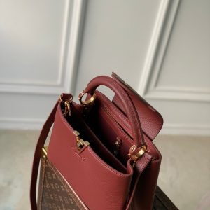 CAPUCINES BB 27 BURGUNDY TAURILLON MOP GOLD HARDWARE