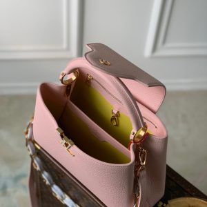 CAPUCINES BB 27 PINK TAURILLON TURQUOISE MOP GOLD HARDWARE