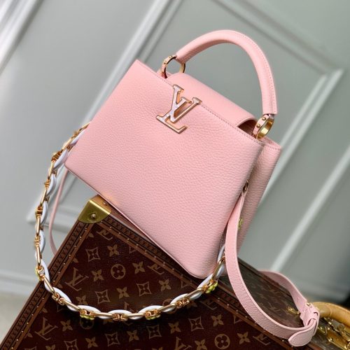 img_4828b284_20240220_i1708410382_2863_5_jpg CAPUCINES BB 27 PINK TAURILLON TURQUOISE MOP GOLD HARDWARE