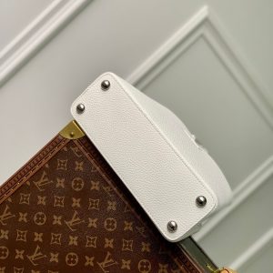 CAPUCINES BB 27 WHITE TAURILLON TURQUOISE SILVER HARDWARE