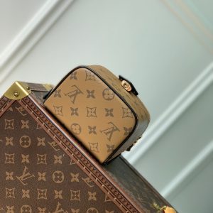 just in case 13cm beige monogram canvas black calfskin