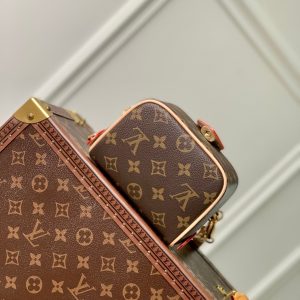 just in case 13cm black monogram canvas beige calfskin