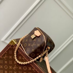 just in case 13cm black monogram canvas beige calfskin