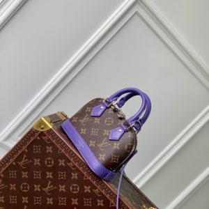 alma nano 18 monogram canvas purple calfskin