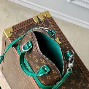 alma nano 18 monogram canvas dark green calfskin