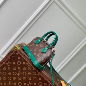 alma nano 18 monogram canvas dark green calfskin