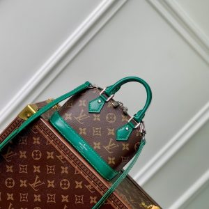 alma nano 18 monogram canvas dark green calfskin