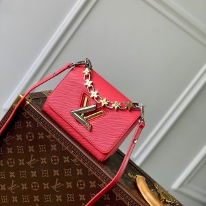 TWIST MM 23CM RED EPI GRAINED LEATH