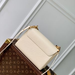 TWIST MM 23CM CREAM EPI GRAINED LEATH