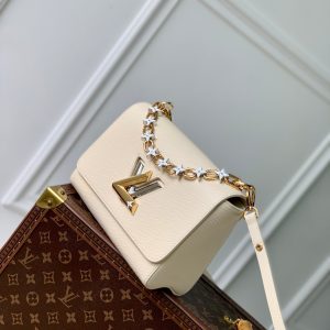 TWIST MM 23CM CREAM EPI GRAINED LEATH