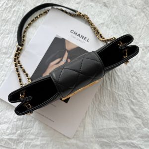 24c cc baguette bag black lambskin gold hardware