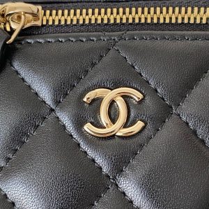 cc classic vanity bag 10cm black lambskin gold hardware