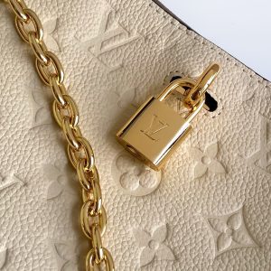 Anytime 42cm Tote Bag Cream Gold Empreinte leather 250725