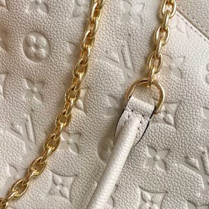 Anytime 42cm Tote Bag Cream Gold Empreinte leather 250725