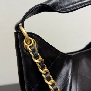Chanel 2026 Hippie Hobo Bag 32cm Black Calfskin