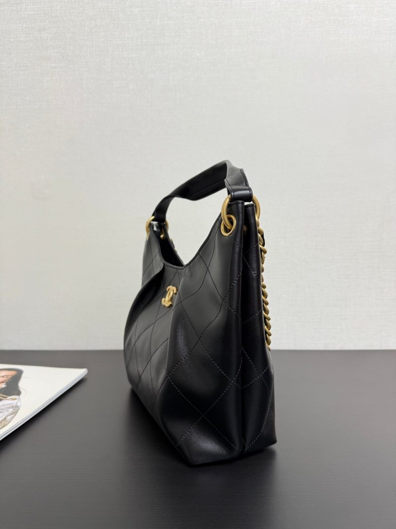 Chanel 2026 Hippie Hobo Bag 32cm Black Calfskin