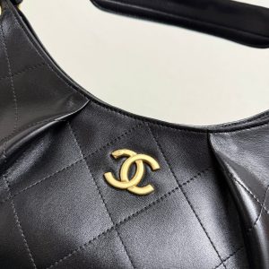 Chanel 2026 Hippie Hobo Bag 32cm Black Calfskin