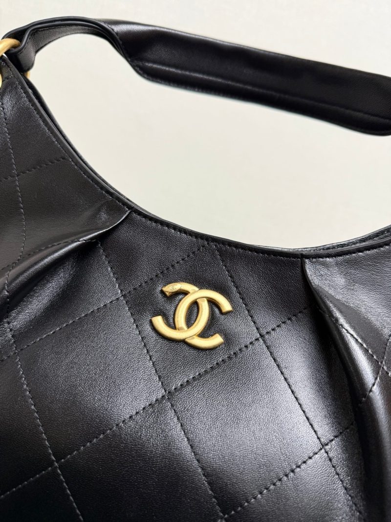 Chanel 2026 Hippie Hobo Bag 32cm Black Calfskin