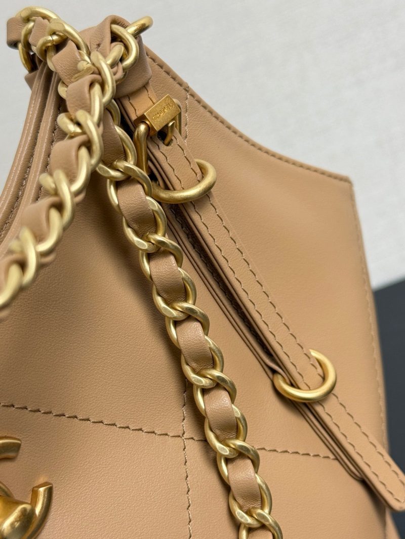 Chanel 2026 Maxi Coco Shopping Tote Bag 30cm Beige Calfskin