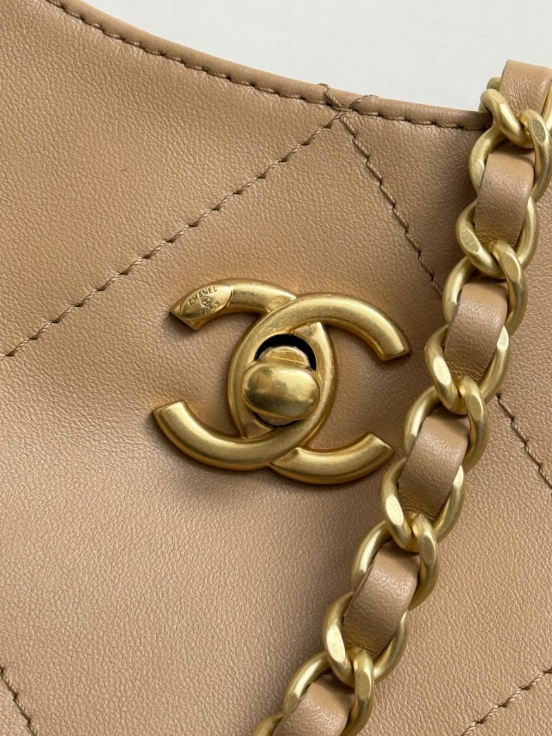 Chanel 2026 Maxi Coco Shopping Tote Bag 30cm Beige Calfskin