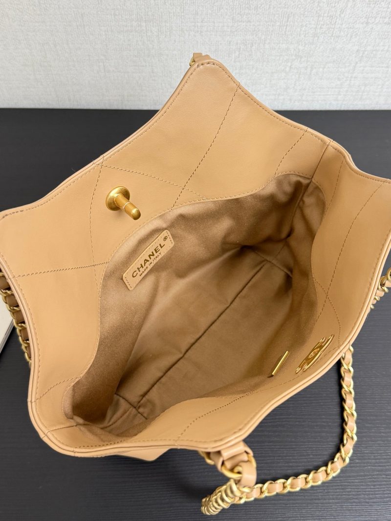 Chanel 2026 Maxi Coco Shopping Tote Bag 30cm Beige Calfskin